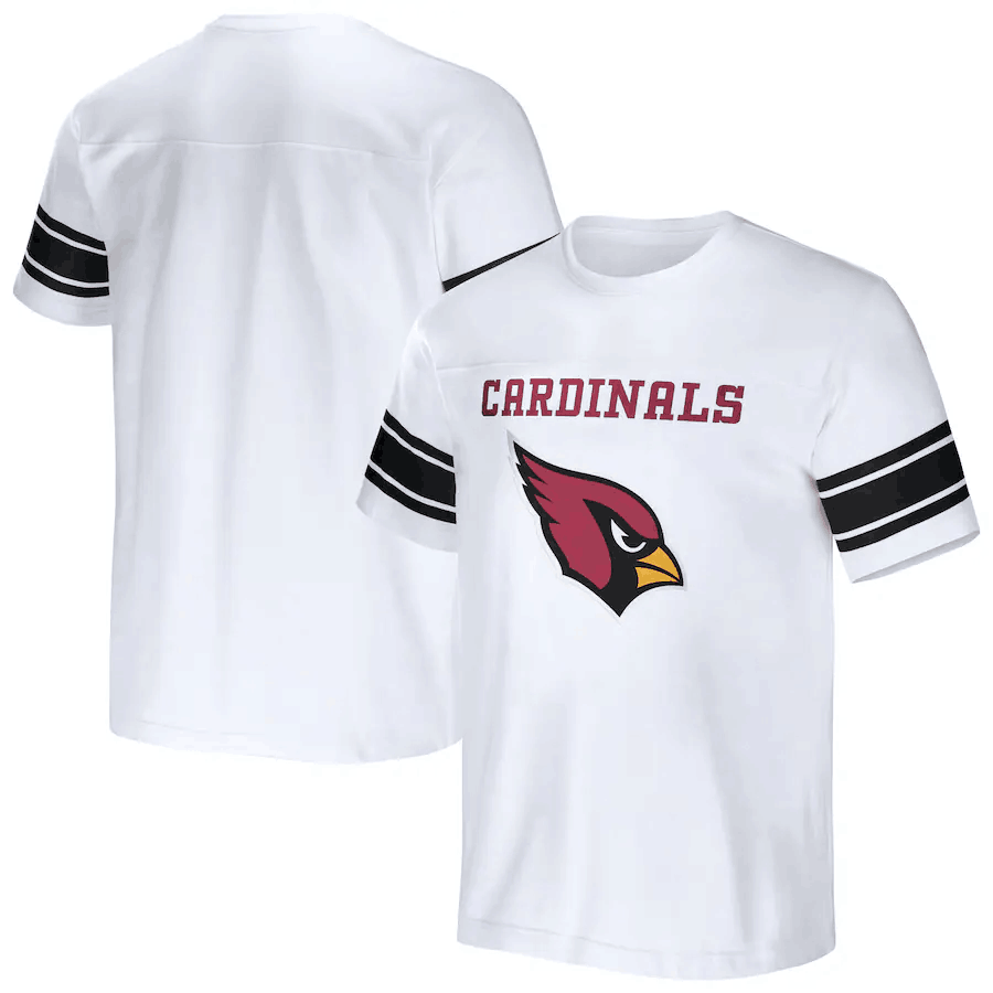 Men's Arizona Cardinals White x Darius Rucker Collection Football Striped T-Shirt